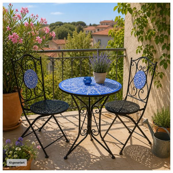 Produktbild: HTI-Living Gartentisch Metall Schwarz Mosaik Gartentisch Metall Schwarz Mosaik