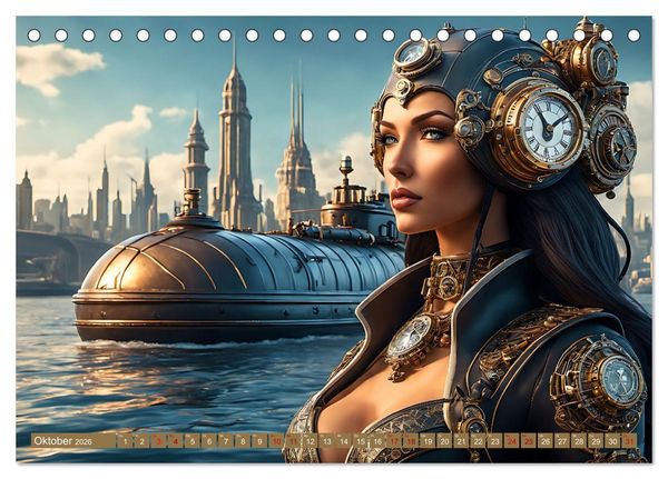 Produktbild: Steampunk - Mensch und Maschine (Tischkalender 2026 DIN A5 quer), CALVENDO Monatskalender