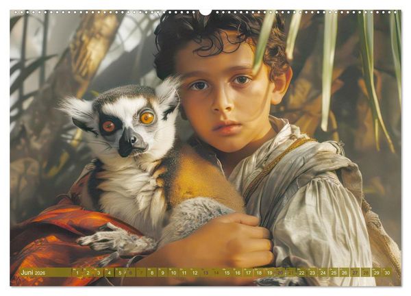 Produktbild: Eine kindliche Tierliebe - Herzensbilder (Wandkalender 2026 DIN A2 quer), CALVENDO Monatskalender