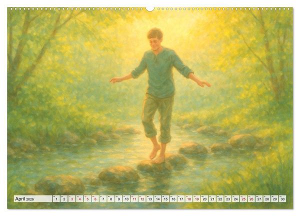 Produktbild: Ruhe finden - Der Anti-Stress-Kalender - Ein Jahr voller W&auml;rme und Achtsamkeit (Wandkalender 2026 DIN A2 quer), CALVENDO Monatskalender