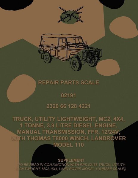 Produktbild: Repair Parts Scale, Truck, Utility, Lightweight, MC2, 4x4, 1 Tonne, 3.9 Litre Diesel Engine, Manual Transmission, FFR, 12/24V, With Thomas T8000 Winch