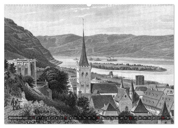 Produktbild: Der Rhein in alten Stichen (hochwertiger Premium Wandkalender 2026 DIN A2 quer), Kunstdruck in Hochglanz