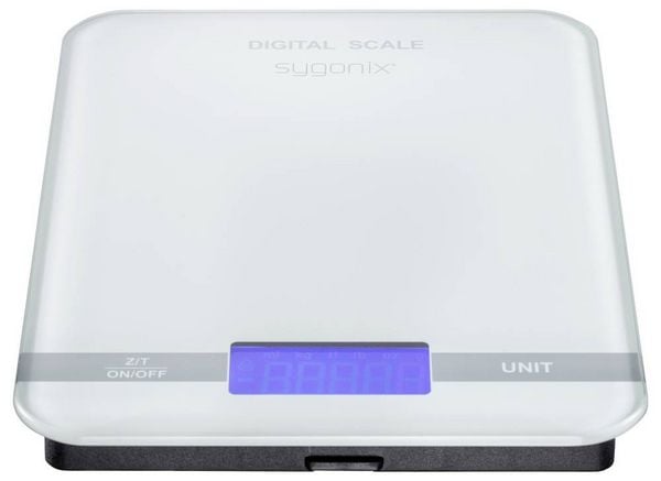 Produktbild: Sygonix Digitale K&uuml;chenwaage digital W&auml;gebereich (max.)=5kg Milchglas 165 x 220 x 20