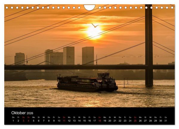 Produktbild: D&uuml;sseldorf - Rheinansichten (Wandkalender 2026 DIN A4 quer), CALVENDO Monatskalender