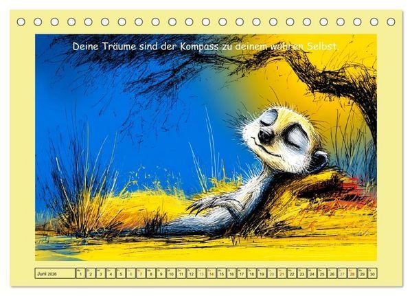 Produktbild: Kleine W&auml;chter. Erdm&auml;nnchen und Weisheiten (Tischkalender 2026 DIN A5 quer), CALVENDO Monatskalender