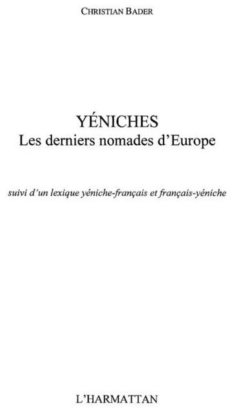 Produktbild: Yeniches. derniers nomades d'europe