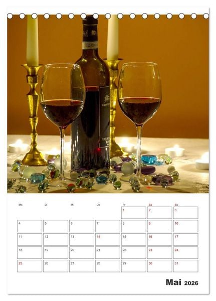 Produktbild: Weinkalender - f&uuml;r Kenner und Genie&szlig;er (Tischkalender 2026 DIN A5 hoch), CALVENDO Monatskalender