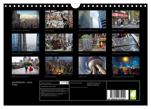 Produktbild: SHANGHAI - ohne Filter (Wandkalender 2026 DIN A4 quer), CALVENDO Monatskalender