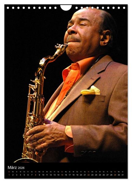 Produktbild: Jazz Saxophonisten 2026 (Wandkalender 2026 DIN A4 hoch), CALVENDO Monatskalender
