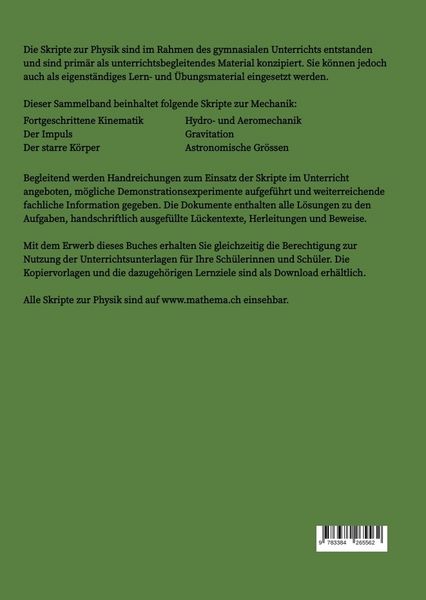 Produktbild: Skripte zur Physik - Weiterf&uuml;hrende Mechanik