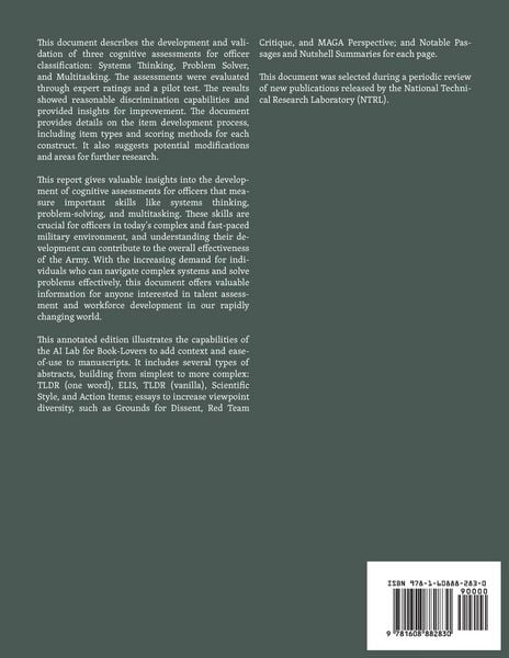 Produktbild: Development of Three Cognitive Assessments for Officer Classification