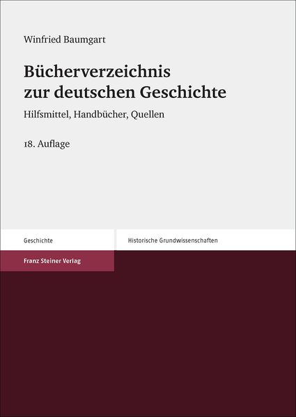 Produktbild: B&uuml;cherverzeichnis zur deutschen Geschichte