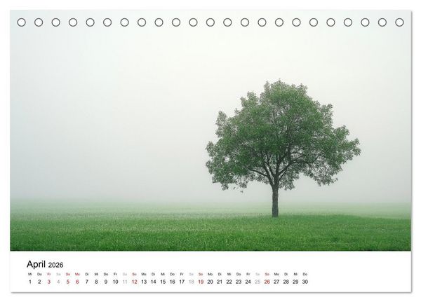 Produktbild: Minimalistische Naturmomente &ndash; Ruhe und Sch&ouml;nheit in der Natur (Tischkalender 2026 DIN A5 quer), CALVENDO Monatskalender