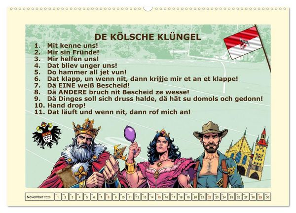 Produktbild: K&ouml;lscher Frohsinn auf K&ouml;lsch (Wandkalender 2026 DIN A2 quer), CALVENDO Monatskalender