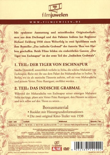 Produktbild: Der Tiger von Eschnapur/Das indische Grabmal - Filmjuwelen [2 DVDs]