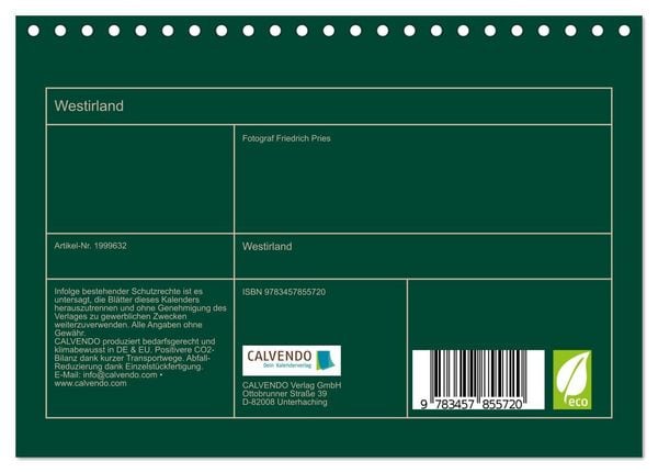 Produktbild: Westirland (Tischkalender 2026 DIN A5 quer), CALVENDO Monatskalender