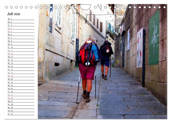 Produktbild: Jakobsweg - Camino Portugues Central (Wandkalender 2026 DIN A4 quer), CALVENDO Monatskalender
