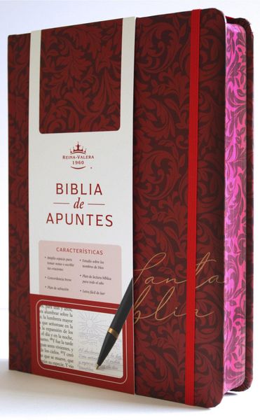 Produktbild: Biblia de Apuntes Rvr 1960 Tapa Dura, Vino Tinto (Edici&oacute;n Cantos Pintados) / Spanish Journalling Bible Rvr 1960 Hardcover Burgundy