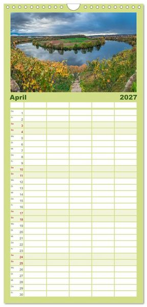 Produktbild: Familienplaner 2027 - Naturwunder - Deutschlands Flussschleifen mit 5 Spalten (Wandkalender, 21 x 45 cm) CALVENDO