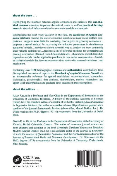 Produktbild: Handbook of Applied Economic Statistics