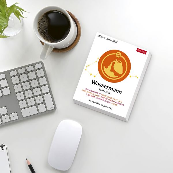 Produktbild: Wassermann Sternzeichenkalender 2027 - Tagesabrei&szlig;kalender - Ihr Horoskop f&uuml;r jeden Tag