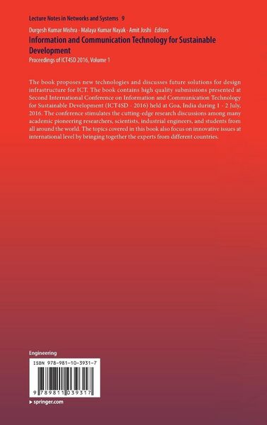 Produktbild: Information and Communication Technology for Sustainable Development