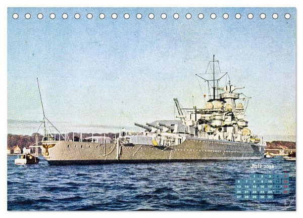 Produktbild: Fregatten, Kreuzer, Panzerschiffe &ndash; historische Karten von Kriegsschiffen (Tischkalender 2026 DIN A5 quer), CALVENDO Monatskalender