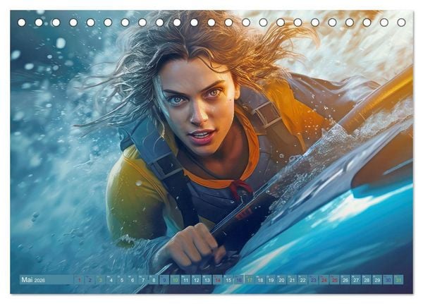 Produktbild: Kayak Wildwasser Sport (Tischkalender 2026 DIN A5 quer), CALVENDO Monatskalender
