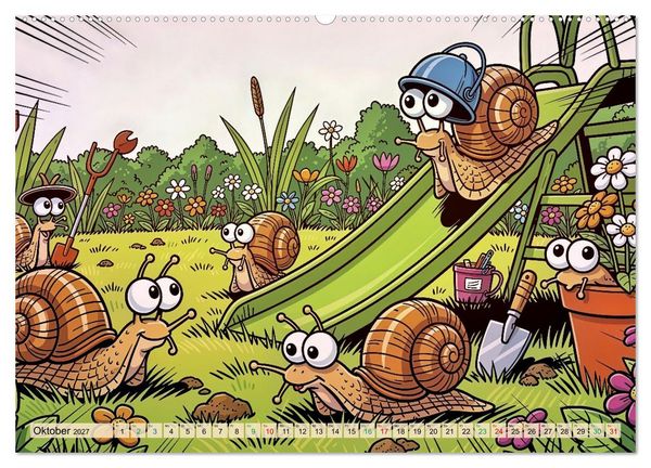 Produktbild: Lustige Weinbergschnecken - Comic (hochwertiger Premium Wandkalender 2027 DIN A2 quer), Kunstdruck in Hochglanz