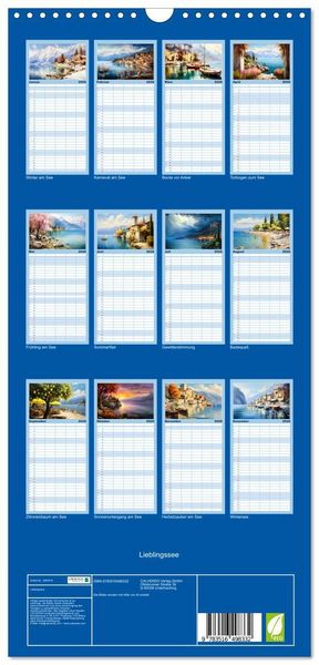 Produktbild: Familienplaner 2026 - Lieblingssee mit 5 Spalten (Wandkalender, 21 x 45 cm) CALVENDO