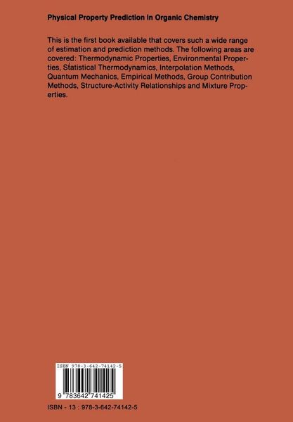 Produktbild: Physical Property Prediction in Organic Chemistry