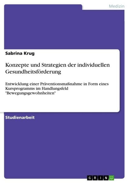 Produktbild: Konzepte und Strategien der individuellen Gesundheitsf&ouml;rderung