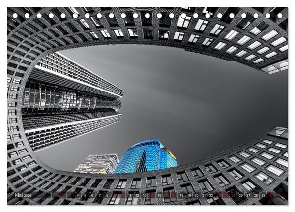 Produktbild: MAINHATTEN architektur kunst (Tischkalender 2026 DIN A5 quer), CALVENDO Monatskalender