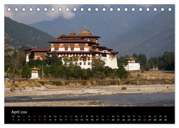 Produktbild: Bhutan 2026 - Land des Donnerdrachens (Tischkalender 2026 DIN A5 quer), CALVENDO Monatskalender