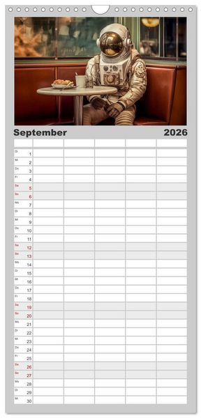 Produktbild: Familienplaner 2026 - Astronauten Outfits mit 5 Spalten (Wandkalender, 21 x 45 cm) CALVENDO