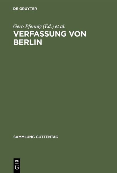 Produktbild: Verfassung von Berlin