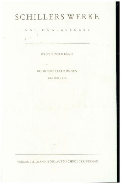 Produktbild: Schillers Werke. Nationalausgabe