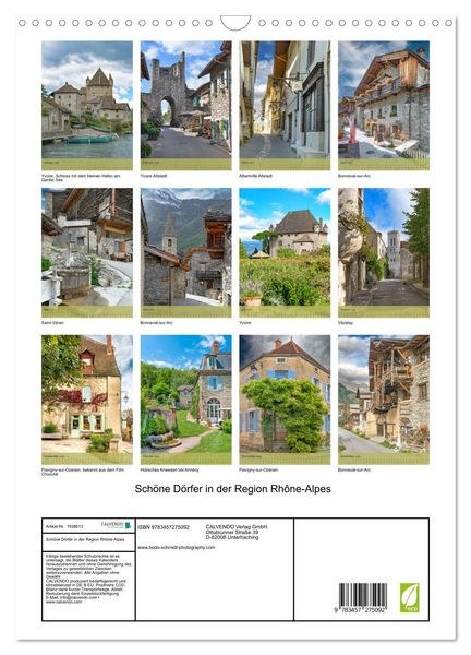 Produktbild: Sch&ouml;ne D&ouml;rfer in der Region Rh&ocirc;ne-Alpes (Wandkalender 2026 DIN A3 hoch), CALVENDO Monatskalender