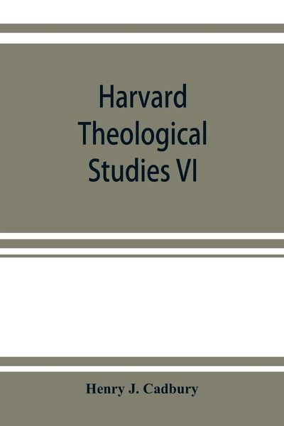 Produktbild: Harvard Theological Studies VI