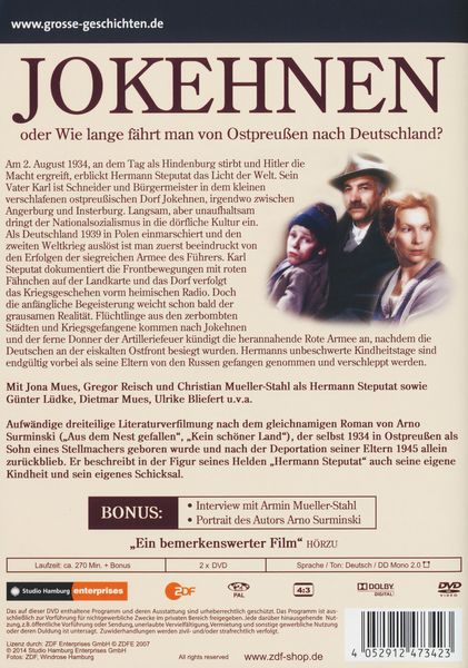Produktbild: Jokehnen oder Wie lange f&auml;hrt man von Ostpreu&szlig;en nach Deutschland? - Gro&szlig;e Geschichten (Neuauflage) [2 DVDs]