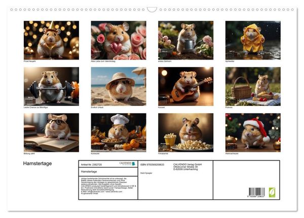 Produktbild: Hamstertage (Wandkalender 2027 DIN A2 quer), CALVENDO Monatskalender