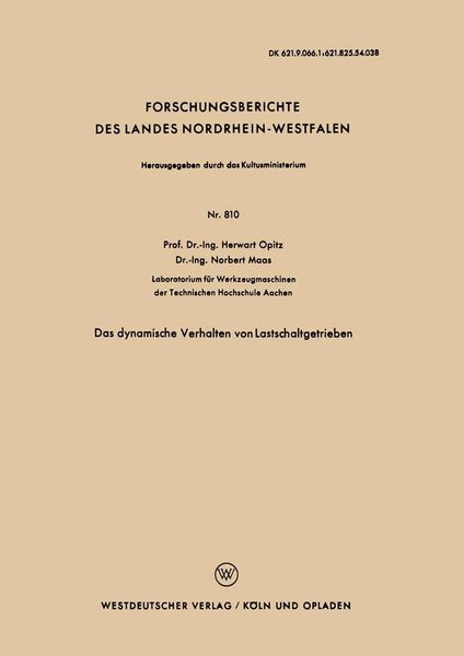 Produktbild: Das dynamische Verhalten von Lastschaltgetrieben