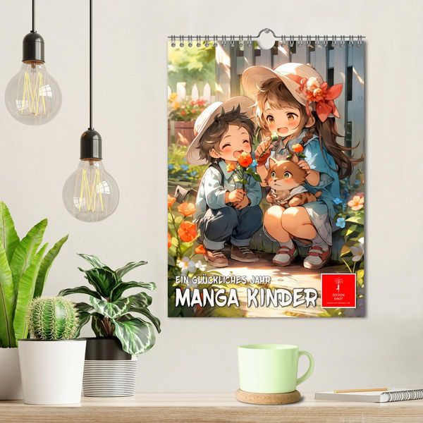 Produktbild: Manga Kinder - ein gl&uuml;ckliches Jahr (Wandkalender 2026 DIN A4 hoch), CALVENDO Monatskalender
