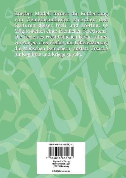 Produktbild: Dialog der Kulturen am Beispiel des "West-&Ouml;stlichen Divan"