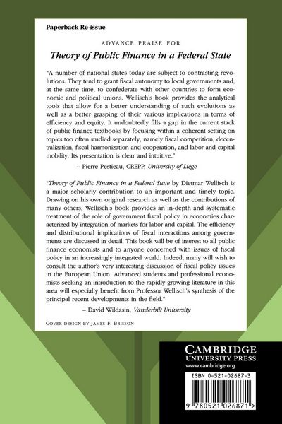 Produktbild: Theory of Public Finance in a Federal State