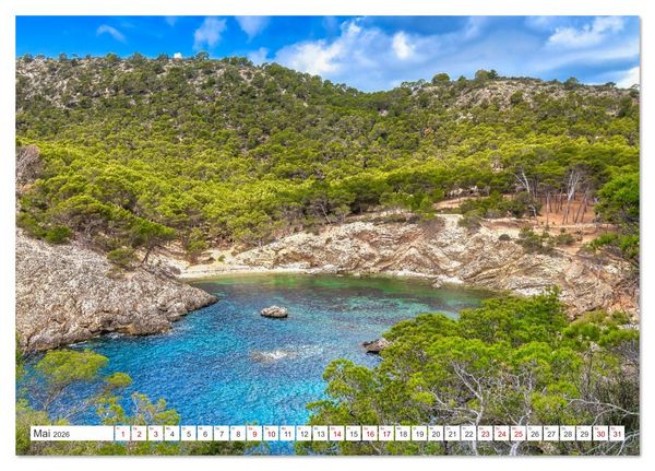 Produktbild: Mallorca - Traumhafte Buchten (Tischkalender 2026 DIN A5 quer), CALVENDO Monatskalender