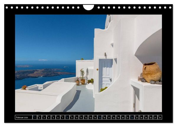 Produktbild: Kalimera Thira - Santorini, die sch&ouml;nste der Kykladen stellt sich vor (Wandkalender 2026 DIN A4 quer), CALVENDO Monatskalender