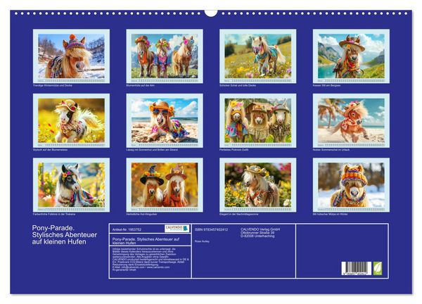 Produktbild: Pony-Parade. Stylisches Abenteuer auf kleinen Hufen (Wandkalender 2026 DIN A2 quer), CALVENDO Monatskalender