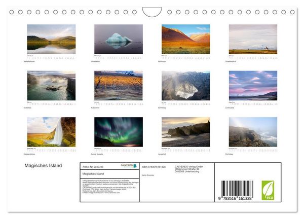 Produktbild: Magisches Island (Wandkalender 2026 DIN A4 quer), CALVENDO Monatskalender