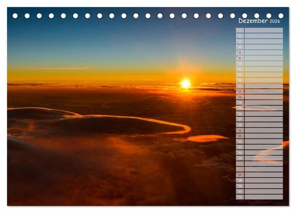 Produktbild: Colours of Flight - Stimmungen &uuml;ber den Wolken (Tischkalender 2026 DIN A5 quer), CALVENDO Monatskalender